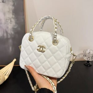 New Women Shoulder Bag Lingge embroidery thread PU Leather Cluth 8825 - White