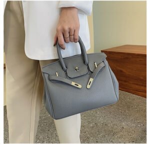 Large capacity women's handbag with silk scarf SSDF1852 - Gray