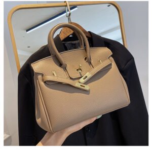 Large capacity women's handbag with silk scarf SSDF1905 - Khaki