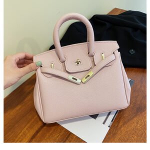Large capacity women's handbag with silk scarf SSDF1905 - Pink