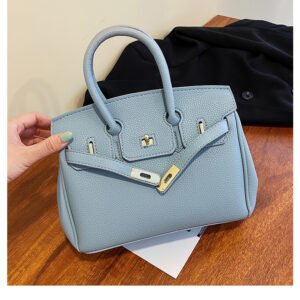 Large capacity women's handbag with silk scarf SSDF1852 - blue
