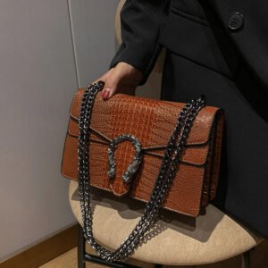 New chain women's shoulder bag YPKK815 - Brown