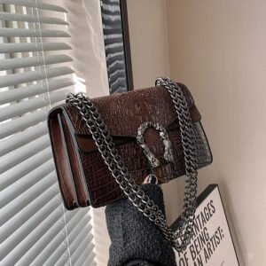 New chain women's shoulder bag YPKK818 - Brown