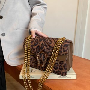 New chain women's shoulder bag YPKK894 - Brown