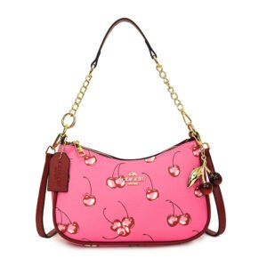 New Women Shoulder Bag PU Leather Cluth 8822 - Pink