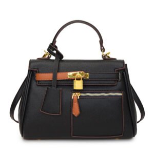 Large capacity women's shoulder bag PU leather women's handbag 8818 - Black