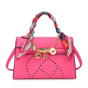 Ladies' small shoulder bag PU handbag 8817 - Pink